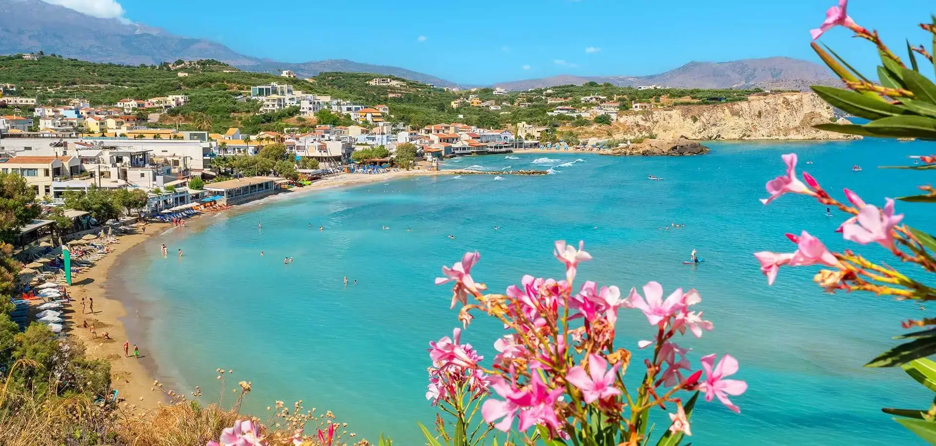 Photo of Almyrida beach from uphill view