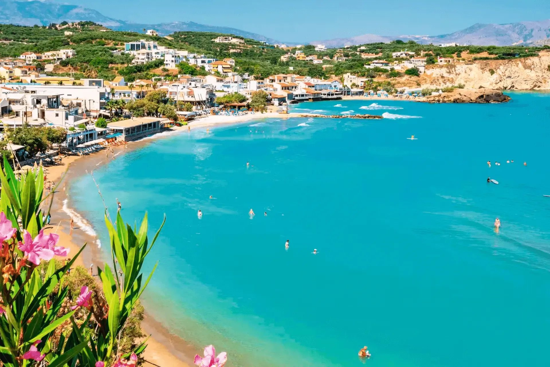 Photo of Almyrida beach from uphill view