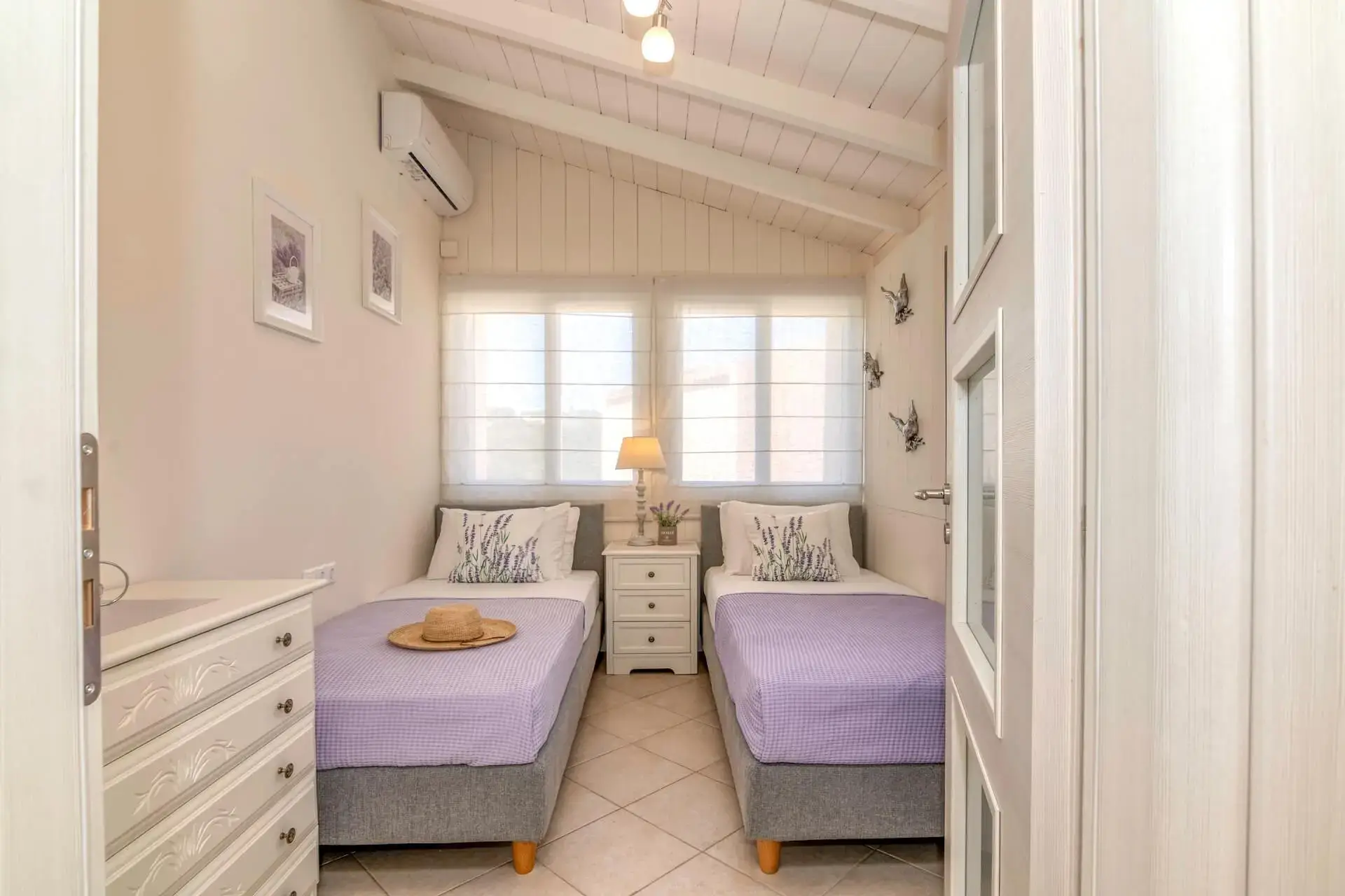 First floor twins beds bedroom