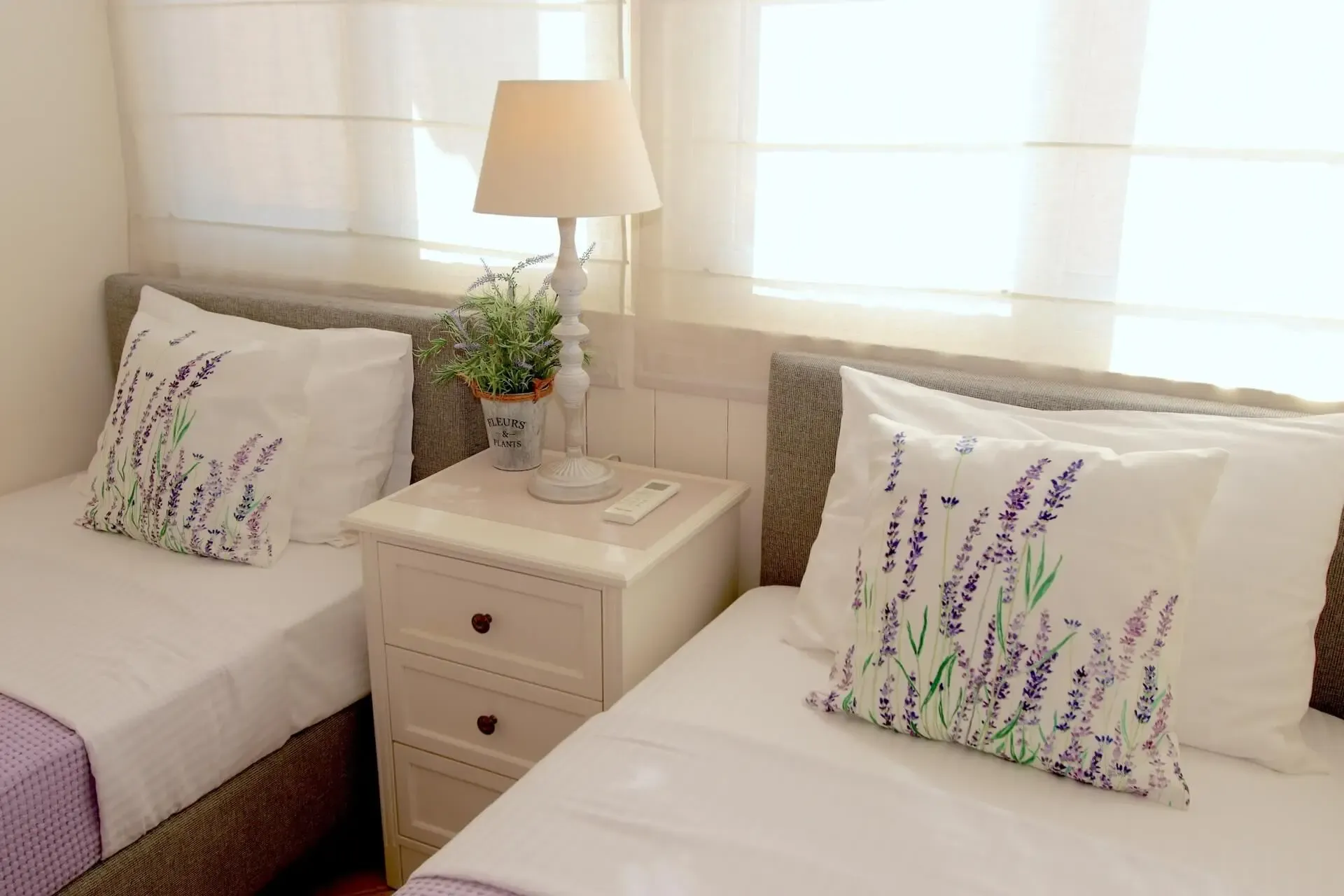 First floor twins beds bedroom