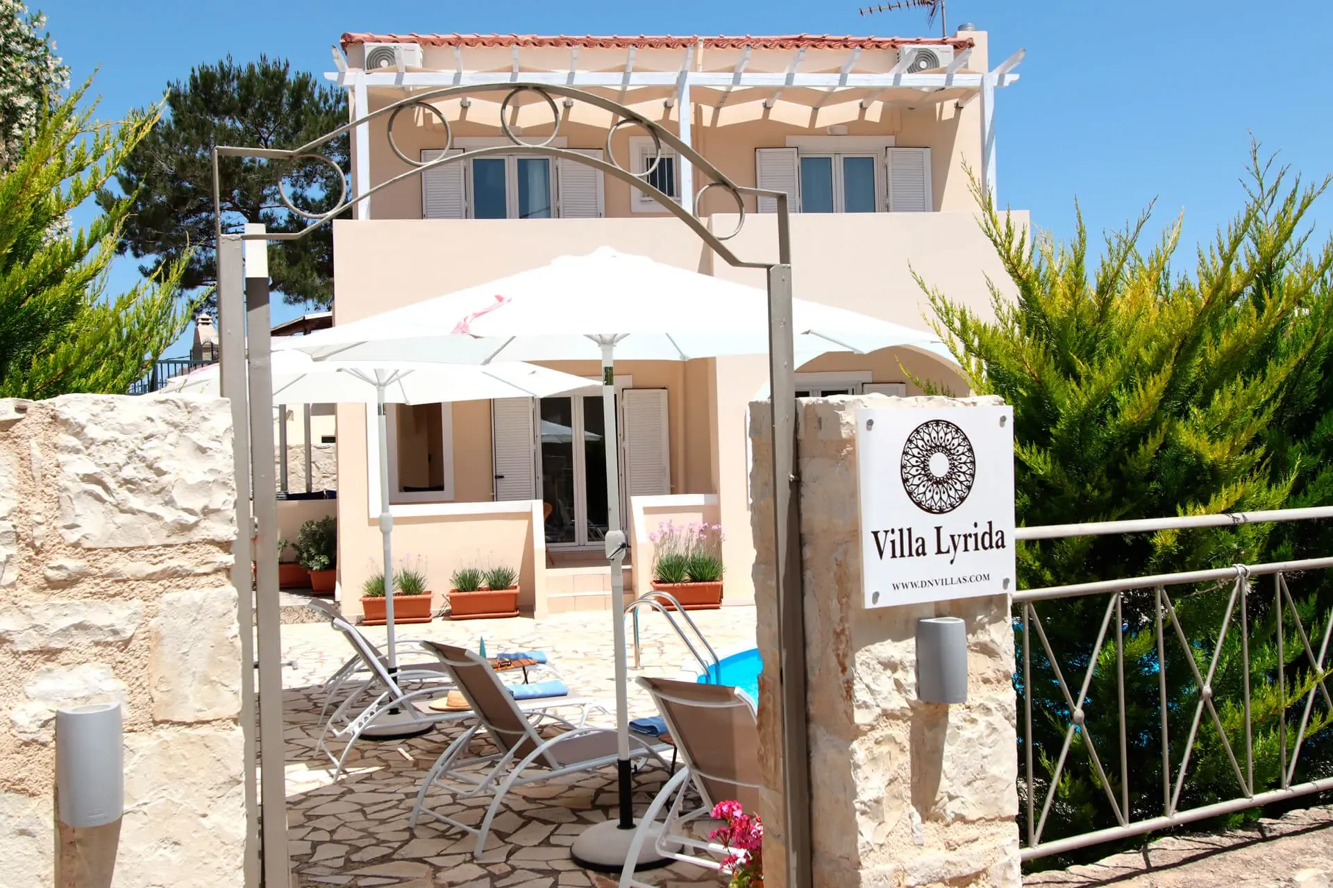 Entrance of Villa Lyrida property